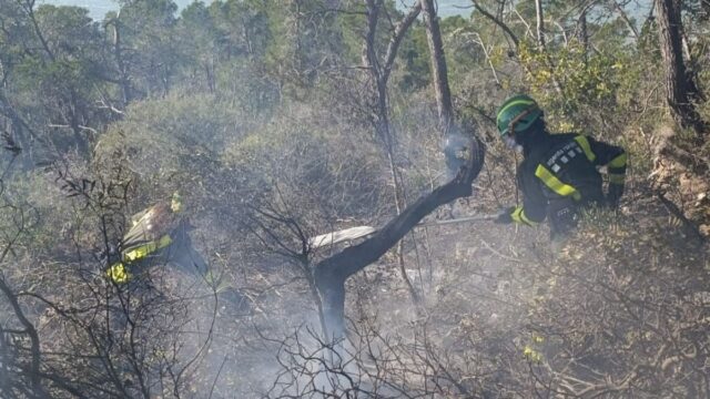 Imatge del foc a Sitges (Agents Rurals)