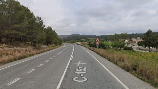 Imatge de la zona del tràgic accident a la C-15z (Canyelles)