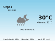 Previsió de l’AEMET a Sitges avui 19 de Juny de 2026