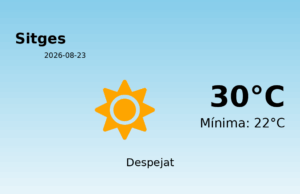 AEMET: El temps per a Sitges – 23 de Agost de 2026